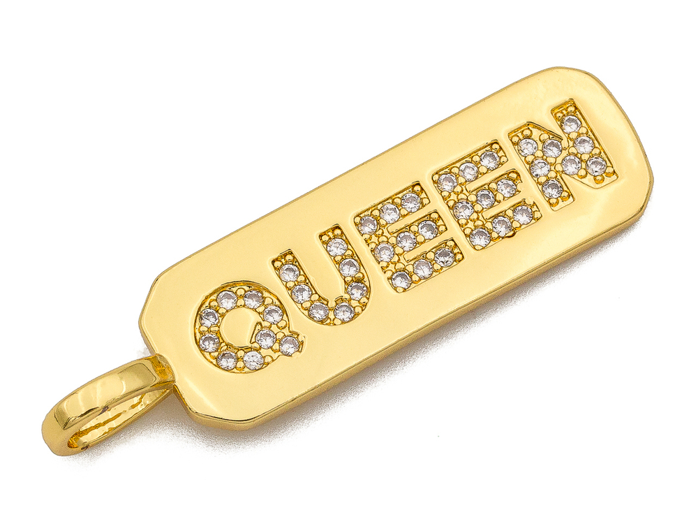 Подвеска Queen, 35мм со стразами