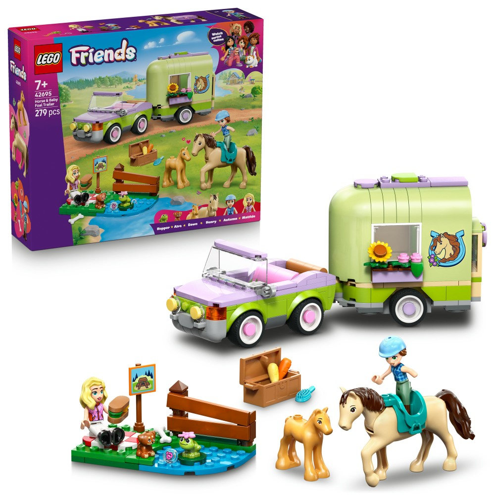 Конструктор LEGO Friends 42695 Прицеп с лошадью и жеребёнком — фото 1