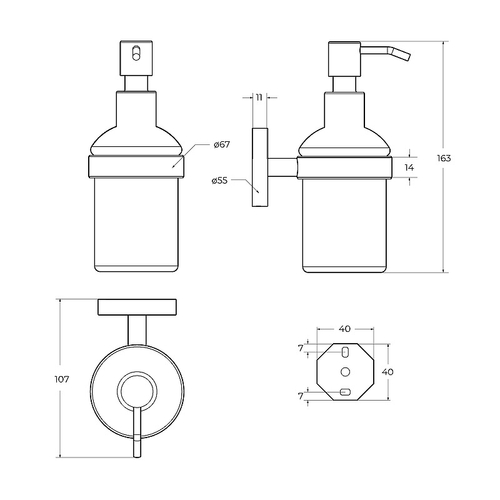 Дозатор для жидкого мыла Cezares Relax RELAX-SOIS-V-NOP Черный матовый