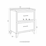 Тумба с раковиной РИФ-80 2 ящика белый