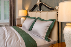 Постельное белье 1.5 спальное Сlaire Batiste Moro Smeraldo серый/зеленый