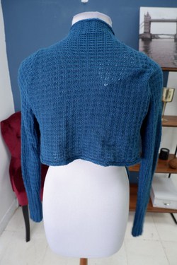 Болеро вязаное синее 44 размер