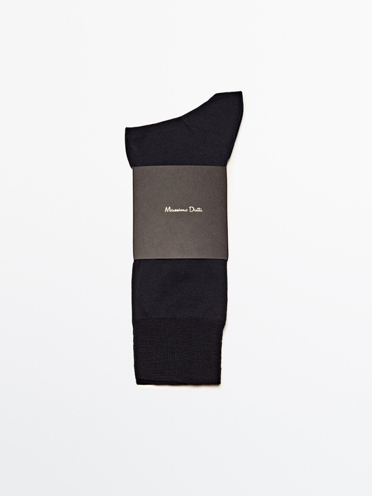 Massimo Dutti Однотонные носки из плотного трикотажа, темно-синий