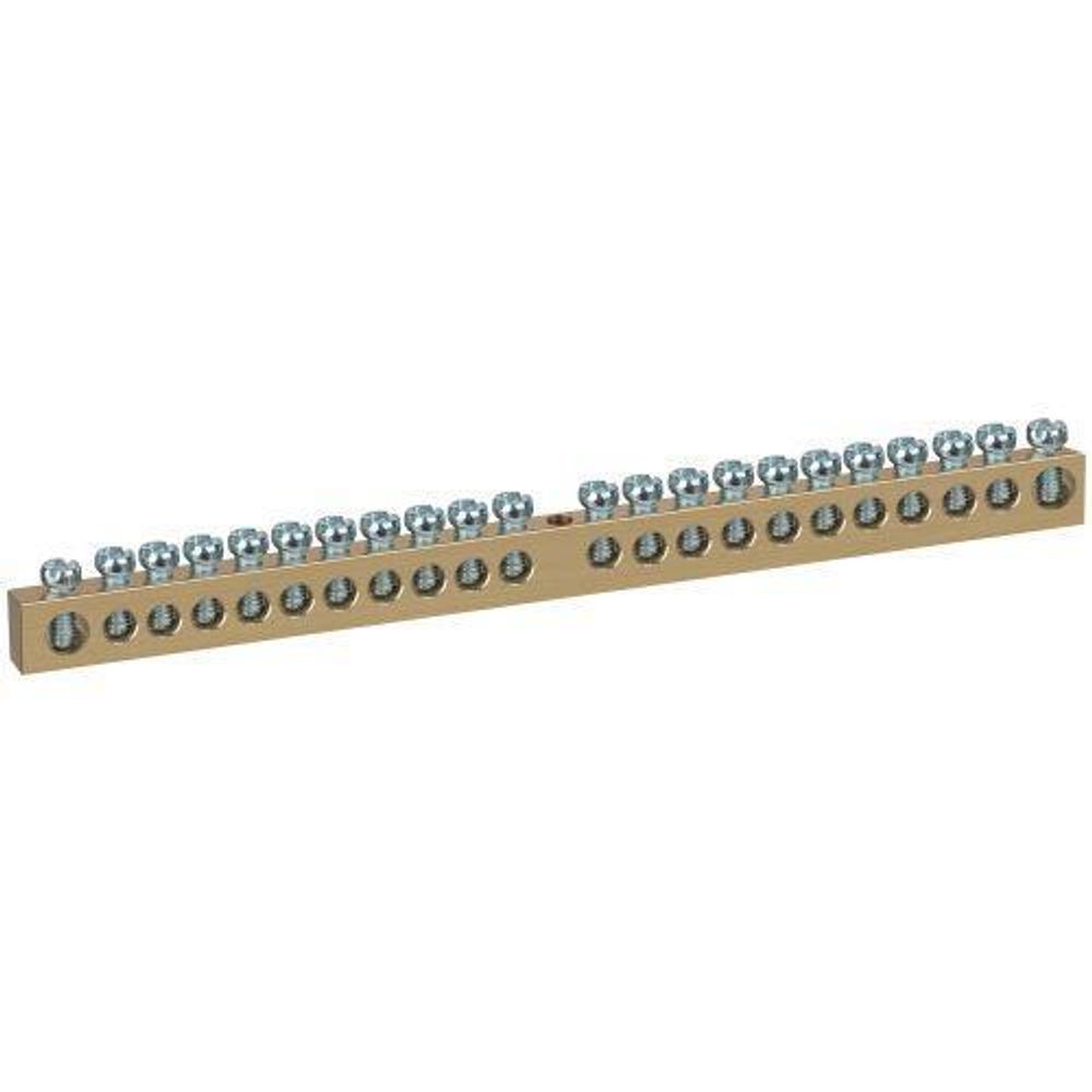 Шина NO-122-36 PEN земля-ноль 8х12мм 22/1 латунная крепеж по центру Эра Б0047252