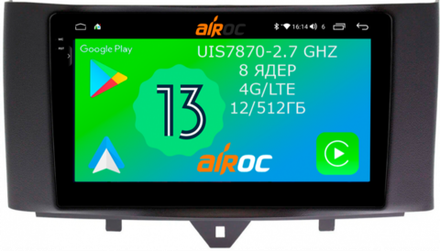 Магнитола для Smart ForTwo/ForFour 2012-2015 - Airoc 2K AU-2508 на Android 13, TS20, 12/512Гб, SIM-слот