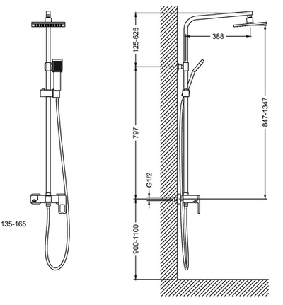 Душевая стойка Timo Sahara SX-1115