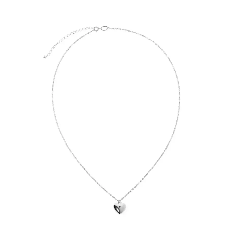 Колье Крест и Сердце – Серебро