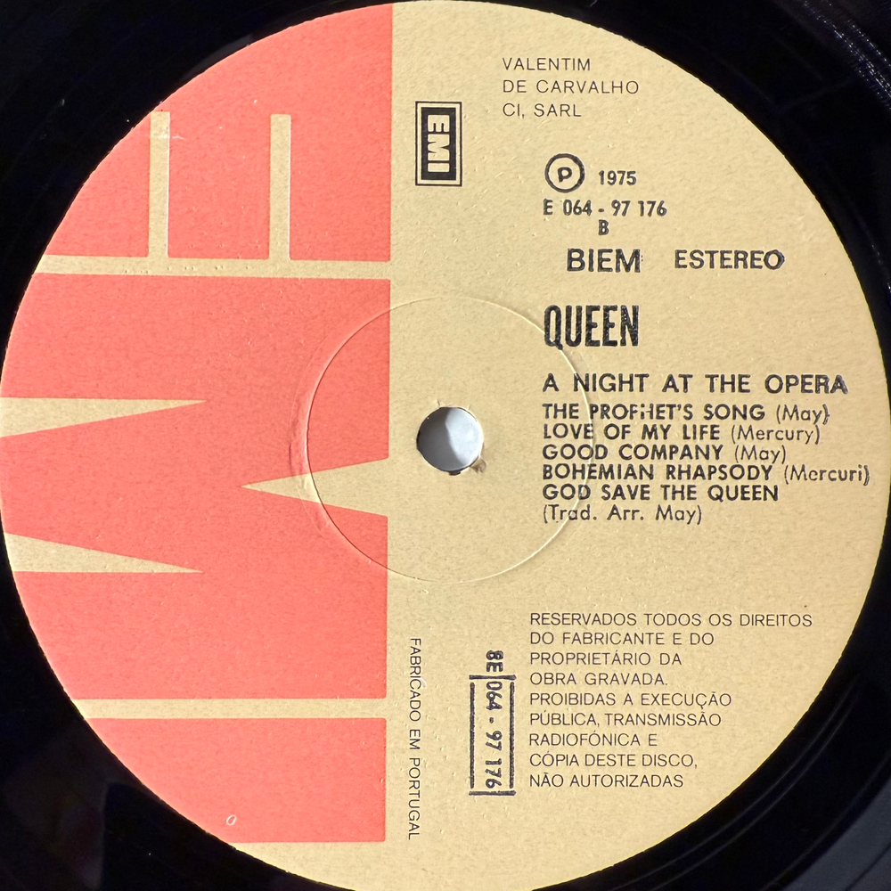 Queen ‎– A Night At The Opera (Португалия 1978г.)