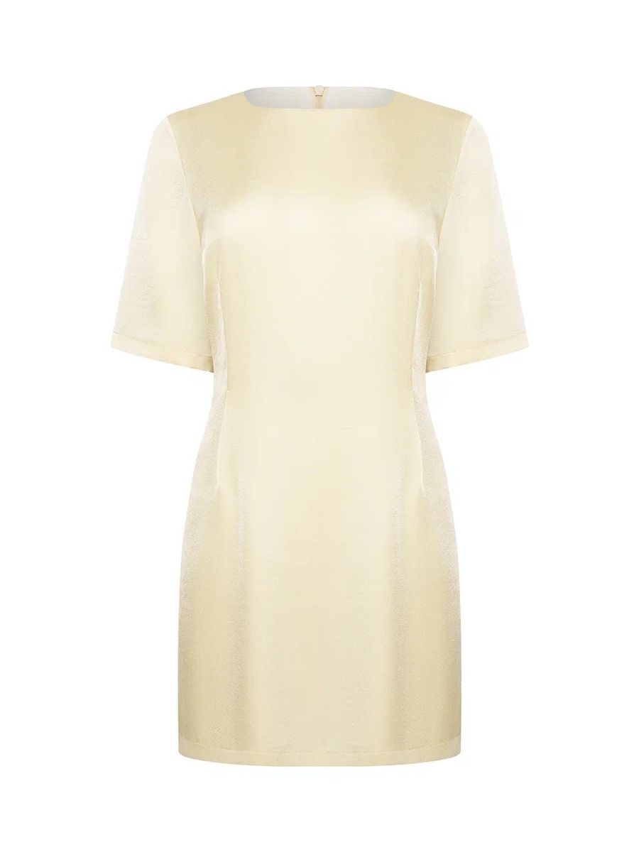 Платье из шелка мини лимонное