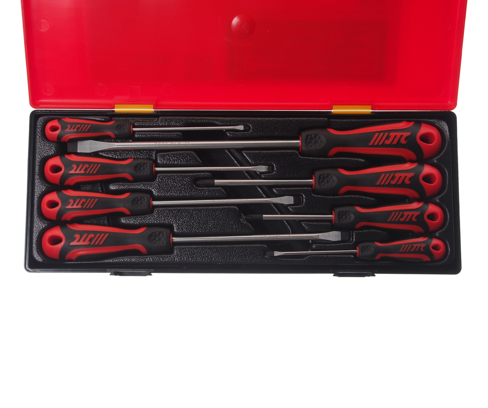 Набор отверток силовых SL 6шт.,PH 2шт. 8 предметов JTC