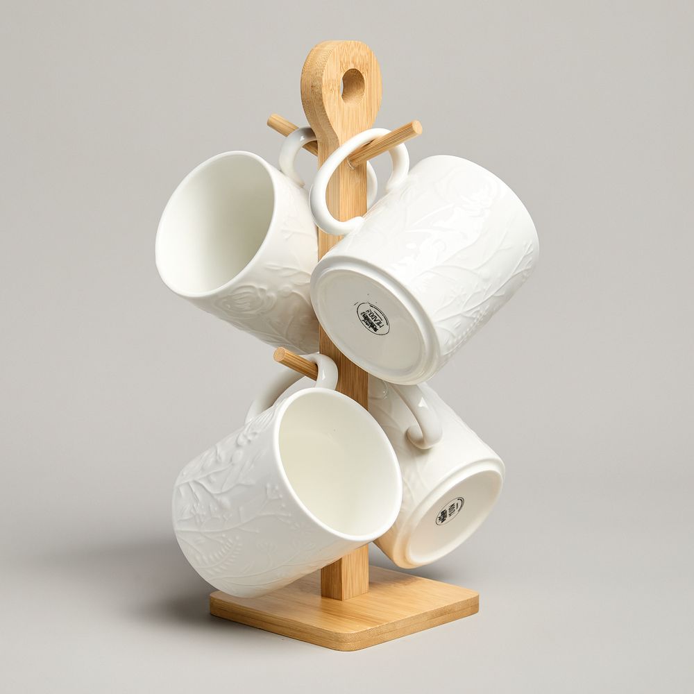 НАБОР КРУЖЕК LEFARD "MEADOW" 4 ШТ. 380 МЛ НА ДЕР. ПОДСТАВКЕ