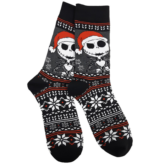 Носки Кошмар перед Рождеством Джек и Зеро, р-р 38-44 (серый/черный)