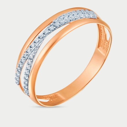 Кольцо для женщин из розового золота 585 пробы с фианитами (арт. 015311-1102)