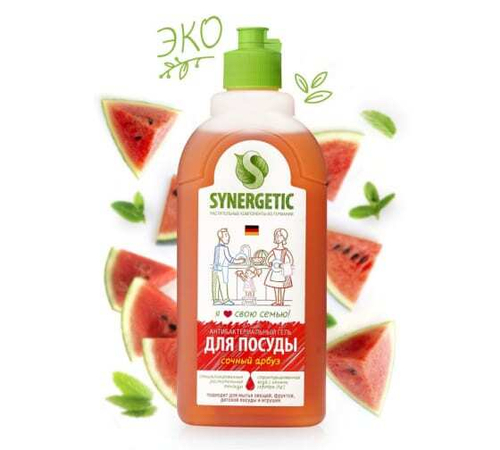 Средство для мытья посуды "Synergetic" Сочный арбуз 500 мл