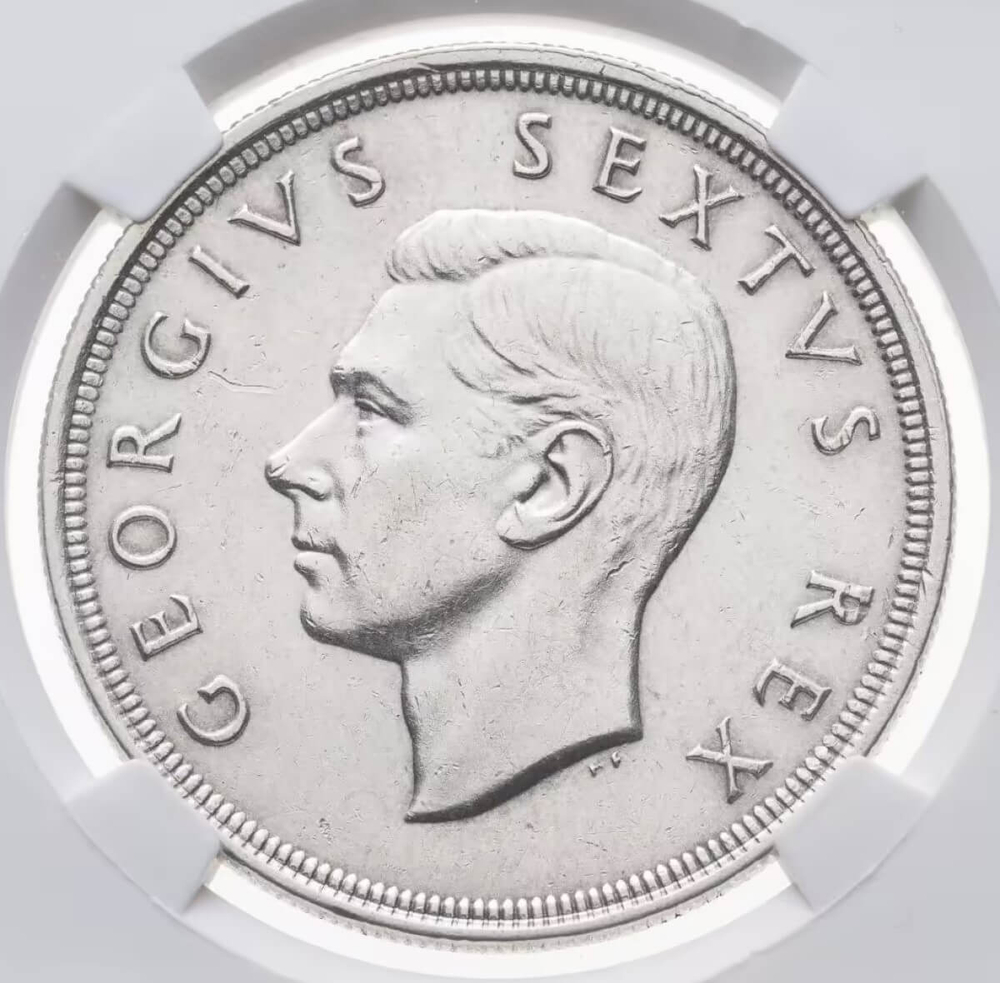 5 шиллингов (shillings) ЮАР 1951 в слабе NGS AU58