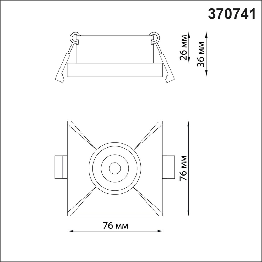 370741 SPOT NT21 478 черный Светильник встраиваемый IP20 GU10 50W 220V METIS