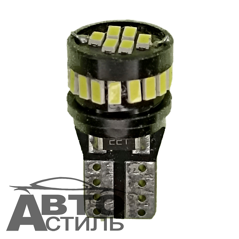 Светодиод 12V T10 24SMD 3010 WHITE CAN (без цок) ОБМАНКА 6+18SMD Бочонок X0053