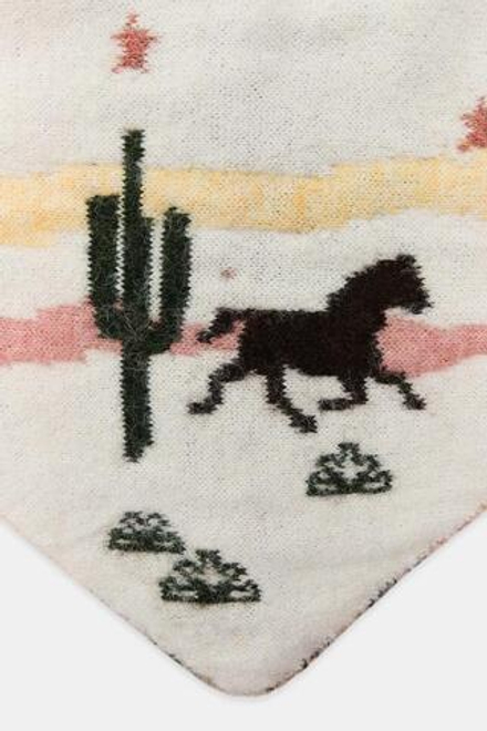 ZARA ТРИКОТАЖНАЯ БАНДАНА С ПРИНТОМ, ЭКРЮ