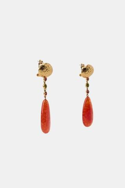 ZARA СЕРЬГИ-КНОПКИ С КАМНЯМИ, ЗОЛОТИСТЫЙ