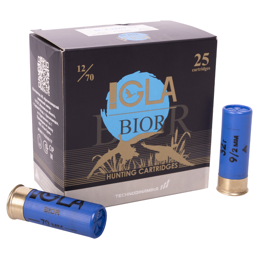 Патрон 12/70 №1 "IGLA-BIOR" 32г., коробка 25 шт.