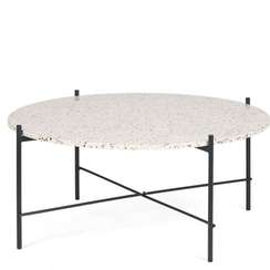 Кофейный стол Lacio Ø80х35 см, белое террацо