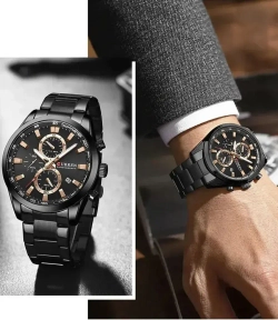Часы наручные кварцевые CURREN на металлическом браслете, черный W8560-03