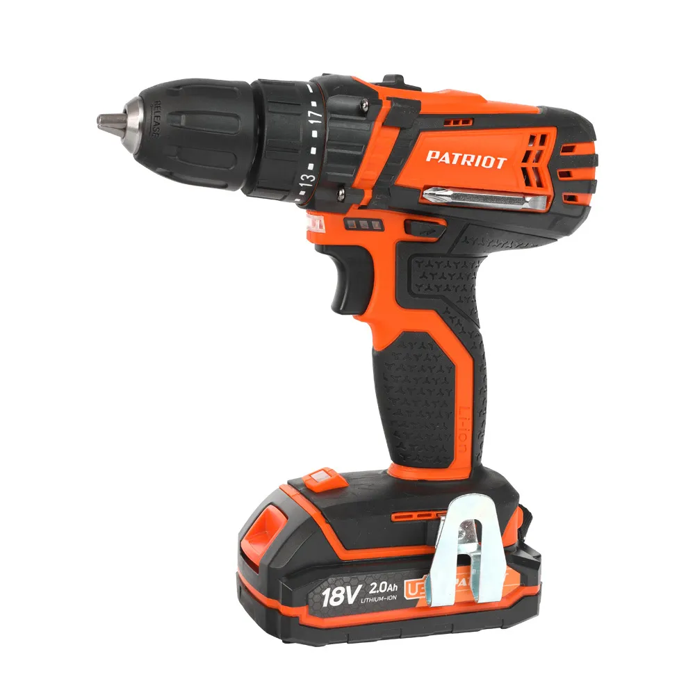 Дрель шуруповерт аккумуляторная PATRIOT BR 183 UES 18 В (21 В max), 2,0Ач 29Нм, АКБ и ЗУ в комплекте