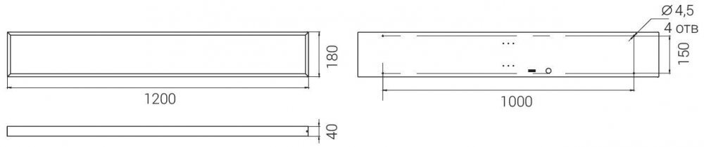 Светильник LED ДВО NPO 19/2400 microprism 3K 1200x180x40мм DIORA