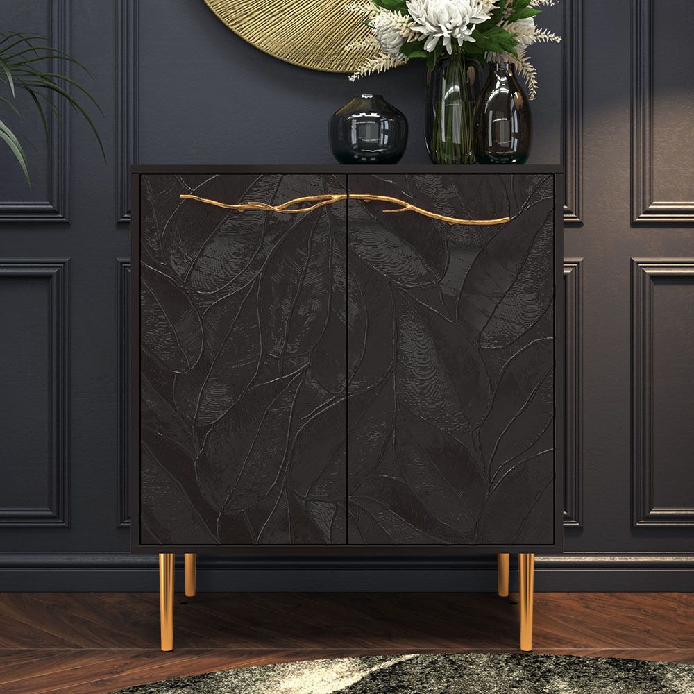 Комод Арт Колор leaves Стайл Голд с 2 полками коричневый