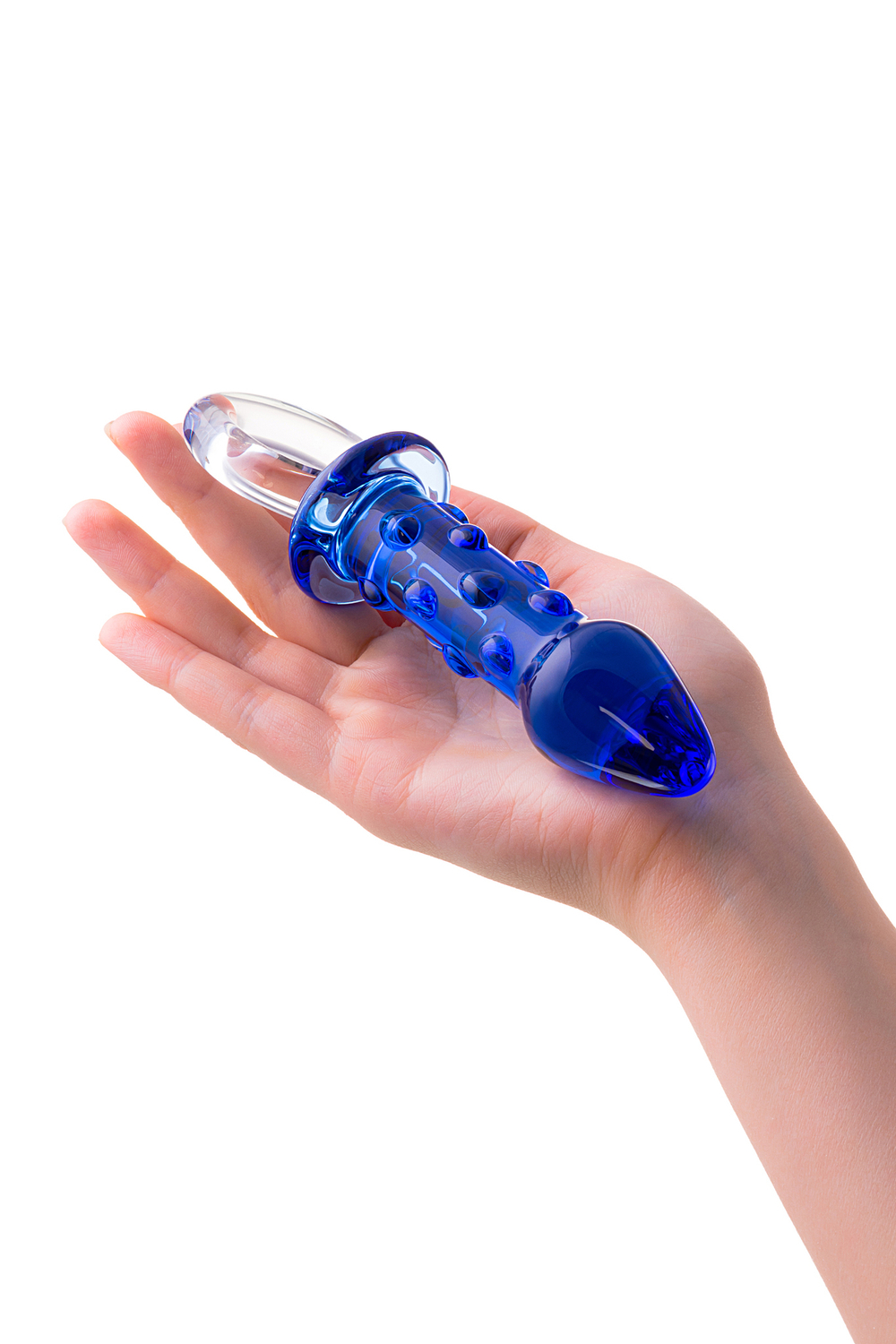 Анальная втулка Sexus Glass, стекло, синяя, 16 см, Ø 3,5 см