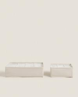 Коробка для хранения Zara Home, хлопок, бежевый, 7294/099