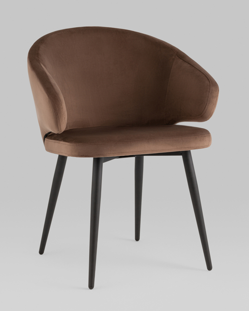 Стул с подлокотниками Codo велюр коричневый