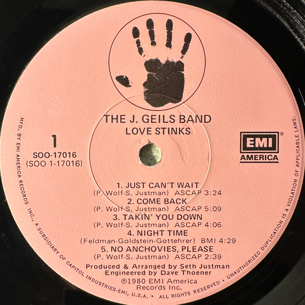 The J. Geils Band ‎– Love Stinks (США 1980г.)