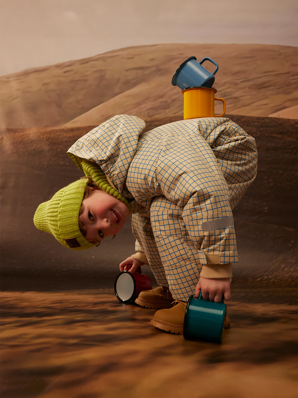 ПРЕДЗАКАЗ Комбинезон демисезонный Mjölk Graphic Check, утеплитель 150гр/м2