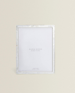 Zara Home Фоторамка из стекла, цвет белый, 19 см · 4375/045