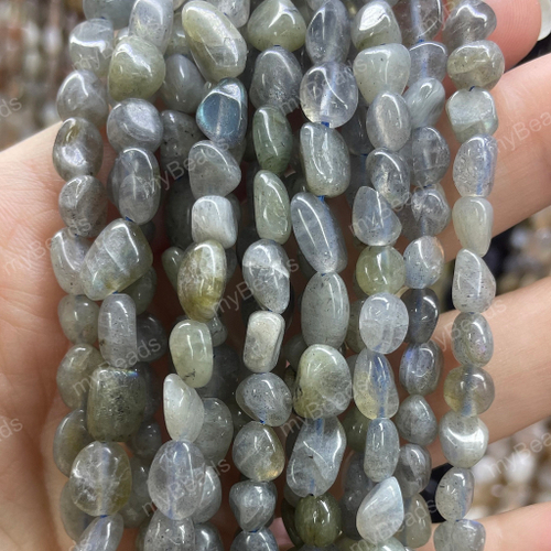 Лабрадорит ок.8х6 мм, бусины - галтовка (нить 38 см)