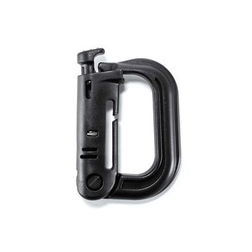 Карабин пластиковый на замке GrimLock, black