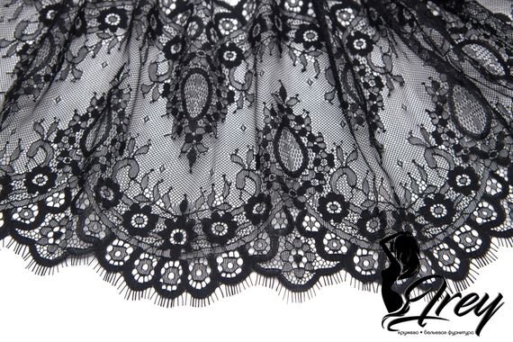 01-54 Кружево шантильи 23 см, черный 170
