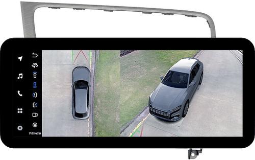 Магнитола для Volkswagen Golf 7 2012-2020 (рамка серебро) - Teyes LUX ONE 360 монитор 12.3" 2K QLED на Android 10, Быстрая, CarPlay, 4G SIM-слот, 4 камеры в комплекте