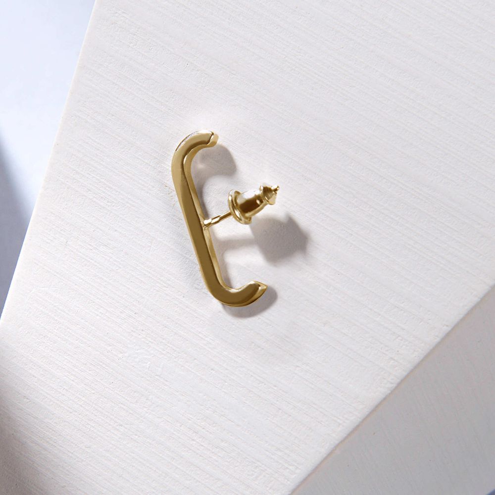 Моносерьга Base 18, позолота