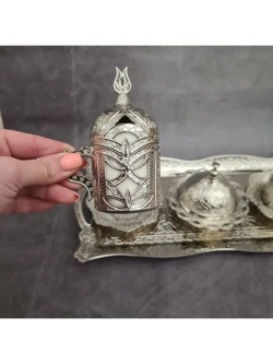 Кофейный сервиз на 2 персоны "Клевер" с подносом. Турция.