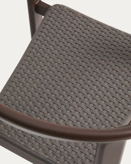 Уличный стул Erice из алюминия и шнура коричневого цвета