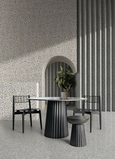 Обеденный стол из дерева Plisse 121 см черный мрамор и дерево Испания