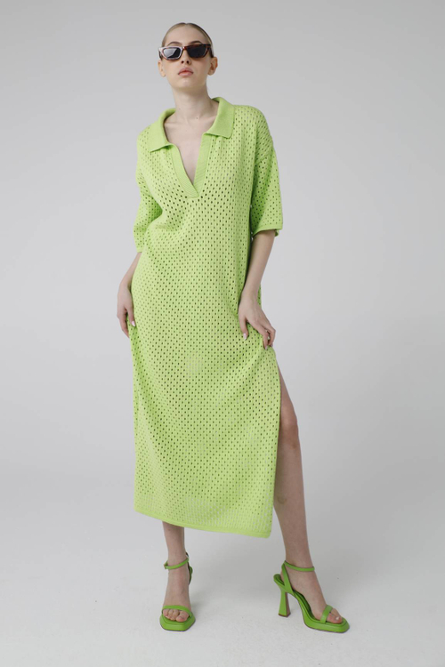 Платье-майка вязаное, хлопок, черный