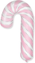 Шар (39''/99 см) Фигура, Леденец трость, Розовый, 1 шт.