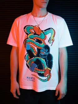 Футболка MANTO x Panku t-shirt STRUGGLE белая