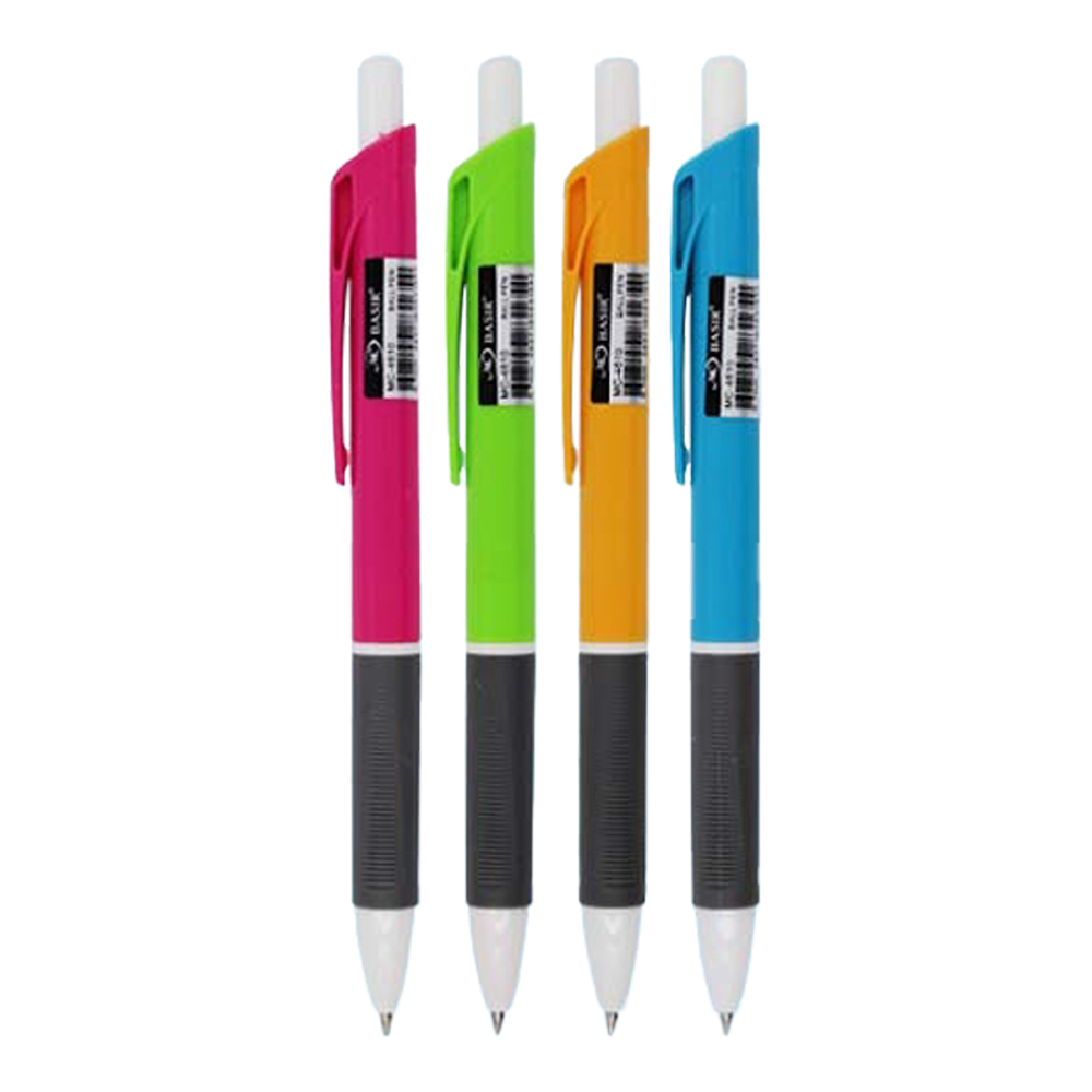 Ручка шариковая, автоматическая, Basir, синие чернила, 4 цвета корпуса, 60 шт