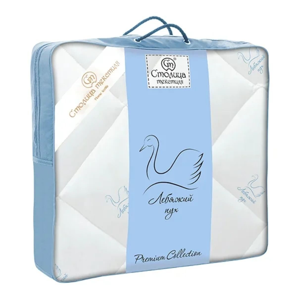 Одеяло 2-сп, 172х205 см, Премиум, Лебяжий искус пух, 300 г/м2, всесезон, чех хл, кант, Ст-ца Т-ля