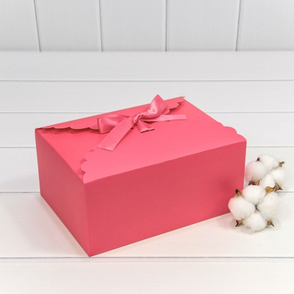 Коробка сборная 22х16х10 см с атласной лентой (Коралловый)
