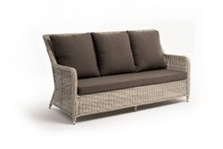 "Гляссе" диван трехместный из искусственного ротанга, цвет бежевый